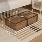 2Pack Under Bed Storage Containers, Stackable Rolling Storage Plastic Containers, Multi-Purpose Rolling Low Profile Bins with