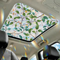 Spring Window Clings Decorative,3D Rainbow Window Privacy Film Sunroof Stained Glass Film, Non-Glue Static Cling Tint for Home Room Bathroom Glass Door Decor(Green Leaves, 16.9" x 39.4")