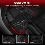 LASFIT Floor Mats & Trunk Mat for Honda CR-V 2017-2022 (NOT for Hybrid), All Weather Protection TPE Floor Liners 1st & 2nd Row & Cargo Mat Full Set, Black