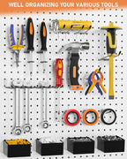 INCLY 170PCS 1/4 Inch Pegboard Hooks Kit, Extra Thick Heavy Duty Peg Board Organizer Accessories Assortment with Pegboard Bin