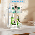 360 Rotating Makeup Organizer, 2 Tier Lazy Susan Bathroom Counter Organizer, Skincare Organizers, Spinning Perfume Organizer 