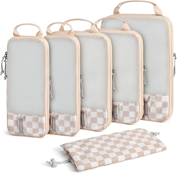 BAGSMART 6 Set /4 Set/2 Set Compression Packing Cubes for Travel, Lightweight Luggage Organizer Bags, Durable Space Saver Bag