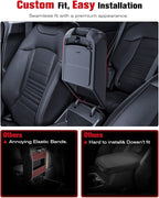 for 2023-2026 Kia Sportage 2-in-1 Silicone Center Console Armrest Cover& Armrest Hidden Privacy Tray - [OEM Design& Friendly Liquid Silicone Rubber] - Thin Black
