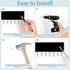 Tie Rack Belt Hanger Wall Mounted, Lomrsiul Non Slip 180 Degree Rotating Tie Organizer for Men Closet with 18 Hooks Closet Or