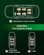 VIWIK 2020-2025 Ford Explorer Floor Mats 6 Seater- Custom Fit, TPE, Full Coverage, Non-Slip, Easy to Clean, 3D Scanning Design, All Weather Protection, Odorless, Durable