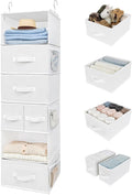 GRANNY SAYS Hanging Closet Organizer and Storage, 6 Shelf Clothes Organization with Drawers, 6 Side Pockets Closet Hanging Sh