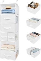 GRANNY SAYS Hanging Closet Organizer and Storage, 6 Shelf Clothes Organization with Drawers, 6 Side Pockets Closet Hanging Sh