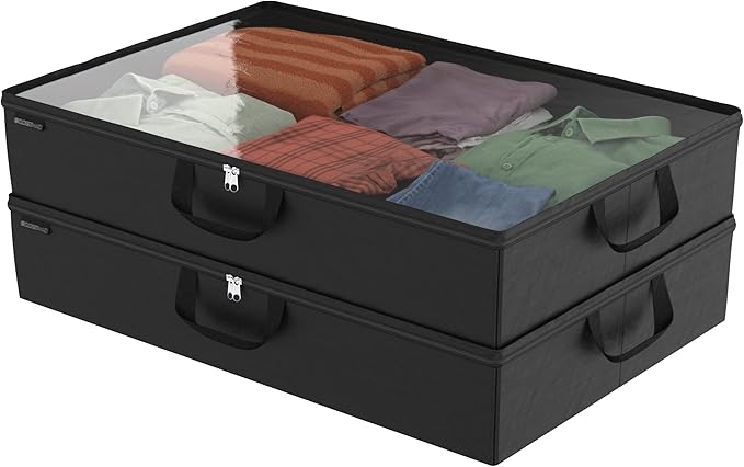 ClosetMaid 20504 Foldable Underbed Storage Bag with Handles, Zipper Closure and Clear Window for Sweaters, Shoes, Blankets wi