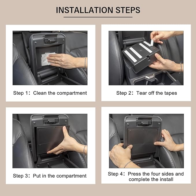 JKCOVER Center Console Hidden Organizer Compatible with Toyota 4Runner 2025 2026 Box Accessories Armrest Secret Compartment One-Touch Hidden Storage Box