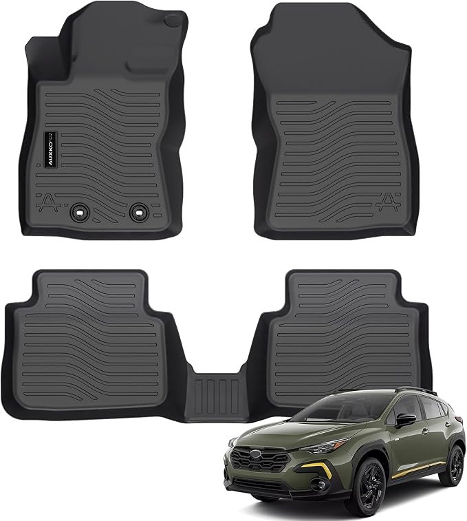 Auxko All Weather Floor Mats Fits for Subaru Crosstrek 2024 2025 2026 & Subaru Impreza 2024-2026 TPE Rubber Liners Accessoires All Season Guard Mats for 1st & 2nd Row
