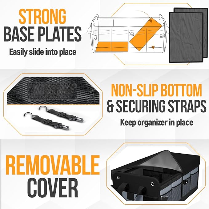 FORTEM Trunk Organizer For SUV Car Organizer and Storage, Multi-Compartment Storage Bag Car Accessories for Women Men, Perfect