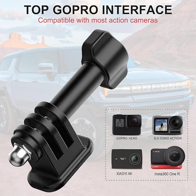 Center Console Dash Cam Mount&Dashboard Storage Tray for Hummer EV Accessories 2022-2025 2026 SUV Pickup,Rotatable Car Dash Cameras Mount Holder Box Organizer,Mount Fit for Action Camera