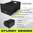 FORTEM Car Trunk Organizer, Collapsible Two Compartment Organizer, Foldable SUV & Truck Storage for Car Accessories for