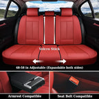 Coverado Car Seat Covers Full Set, Premium Nappa Leather Seat Covers for Car, Waterproof Car Seat Protector with Lumbar Suppo