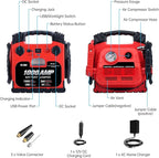 BS ONE 1000 Amp Peak Current Car Jump Stater, 12V Lead Acid Battey Jump Box with 260PSI Air Compressor, Jump Starter Battery