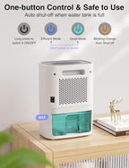 CLEVAST Small Dehumidifier for Home, 30oz Compact Mini Dehumidifier with Auto Shut-Off, Quiet 24dB Portable Air Dehumidifier