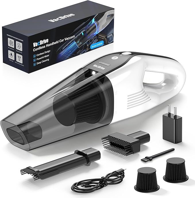 Handheld Vacuum Cordless, Ultra-Strong Suction Car Vacuum Portable Cordless, Rechargeable Hand Held Car Vacuum Cleaner High P