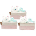 COMFY-HOMI 13" x 8.5" x 5.1" Storage Baskets for Organizing | Cotton Rope Woven Basket | Toy Storage Bin Box | Basket for She