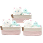 COMFY-HOMI 13" x 8.5" x 5.1" Storage Baskets for Organizing | Cotton Rope Woven Basket | Toy Storage Bin Box | Basket for She