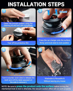 Upgraded Vacuum Magnetic Car Phone Holder for Your Car [120LBS Ultra Suction Cup & 3000gf Magnet] 780° Adjustable Foldable Cell Phone Mount for Magsafe Dashboard Car Bracket Stand for iPhone & Android