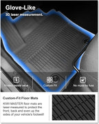 KIWI MASTER Floor Mats for 2018-2023 Toyota C-HR, OEM Replacement PT206-1C160-20, Custom Fit All Weather Car Mats, Heavy Duty TPE Floor Liners, Front & Rear 2 Row, Black