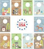 Woodland Closet Clothing Size Dividers / 4" x 6" Closet Organizers for Newborn Baby to 4T Clothes / 10 Forest Animal Baby Clo