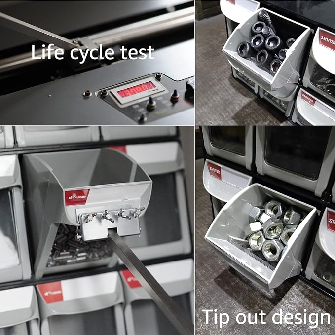 SHUTER Tilt Out Storage Cabinet w/6 Removeable Drawers, Plastic Small Parts Organiser, Stackable Storage Drawers, Tip Out Bin