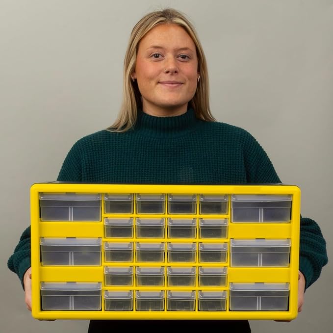 Akro-Mils 26-Drawer Plastic Drawer Storage Cabinet for Garage Organization, Bead Organizer, Building Bricks Storage, Teacher 