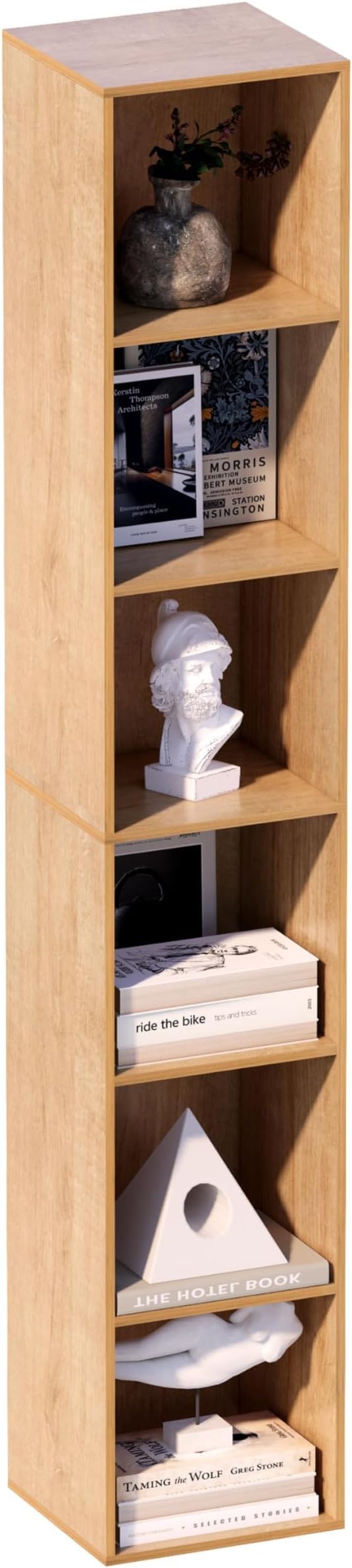 Cube Shelf Organizer, 6 Cube Oak Open Shelf, Freestanding 6-Tier Low Bookcase, DVD Shelf & Lego Display for Living Room, Bedr