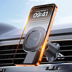 Miracase for MagSafe Car Mount with Metal Hook Clip, Magnetic Phone Holders for Car Phone Holder, Compatible with Garmin GPS Fit iPhone Android and All Smartphones, Dark Black