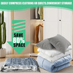 10 Pack Vacuum Storage Bags, Space Saver Bags, Compression for Comforters and Blankets, Sealer Clothes Storage with Hand Pump