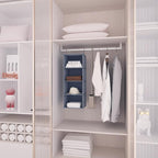 Hanging Closet Organizer, Easy Mount Foldable 4-Shelf Hanging Closet Wardrobe Storage Shelves, Clothes Handbag Shoes Accessor