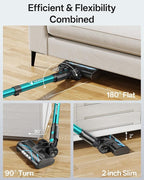 Cordless Vacuum Cleaner, 8-in-1 Cordless Stick Vacuum Cleaner with 3 Suction Modes, Up to 45mins Runtime, Rechargeable, Self-