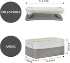 HNZIGE Small Organizer Bins for Shelf,Small Fabric Collapsible Baskets for Organizing Nursery Linen Canvas,Set of 6 Decorativ