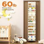 Mefirt Over The Door Organizer, 8 Shelf Door Hanging Organizers with 8 Large Capacity Pockets, Back of Door Organizer Storage