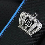 HYL World 2PCS Car Accessories Leather Car Seat Belt Cover Seat Belt Shoulder Pads with Bling Crystal Crown Decor,Blue