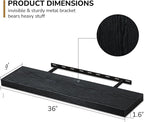 Fun Memories Floating Shelves - 9.3 Inch Deep Wall Shelf for Decor & Storage - Wall Mounted Display Shelving with Invisible H