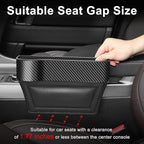 Car Seat Gap Filler, Premium Leather Car Seat Gap Filler Organizer with Cup Holder, Car Seat Organizer with Two Seat Hooks, Can Hold Cell Phone, Keys, Cards, Canned Drinks - 2 Pack, Black