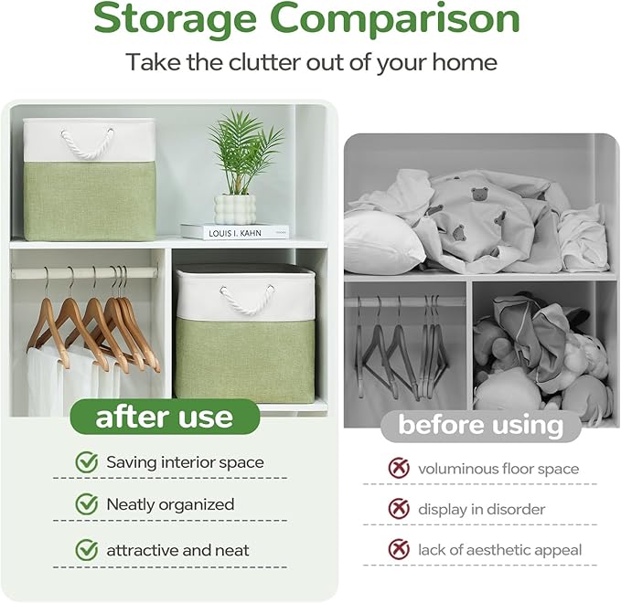 13 x 13 Inch Cube Storage Bins, 6 Pack Fabric Storage Basket with Handles, Foldable Boxes Organizer for Shelf Baskets for Hom