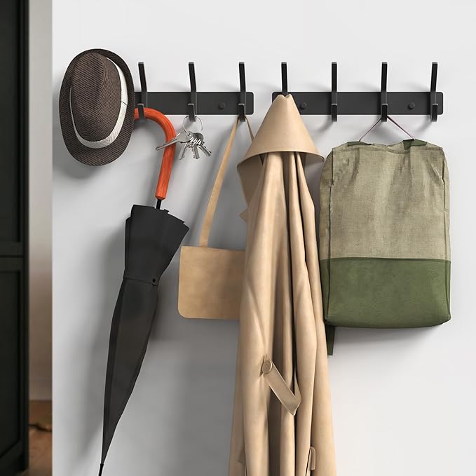 VAEHOLD Wall Hooks, Heavy Duty Aluminum Towel Hooks for Hanging Coat, Hat, Key, Clothes, Closet Hook Wall Mount for Kitchen, 