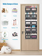 Over the Door Organizer Hanging- 10 Compartments, 80 lbs Load Behind Door Stuffed Animal Storage, Extra Large Toys Storage Or