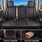 Coverado Leather Car Seat Covers, Waterproof Dooge Ram 1500 Seat Covers Compatible with 2002-2025 Dodge Ram 1500 2500 3500 wi