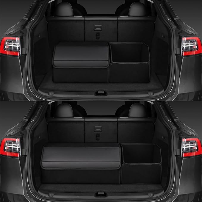 car organizers and storage for SUV,trunk organizer for sedan, leather foldable sleek box with lid,collapsible cargo bins, tool
