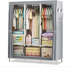 Wardrobe Closet Multifunction Portable Wardrobe Fabric Folding Clothes Storage Organizer Closet DIY Assembly Easy Install Rei