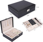 Jewelry Box Organizer, Travel Jewelry Storage Boxes Necklace Holders Display Tray Storage Case(BLACK) ¡­