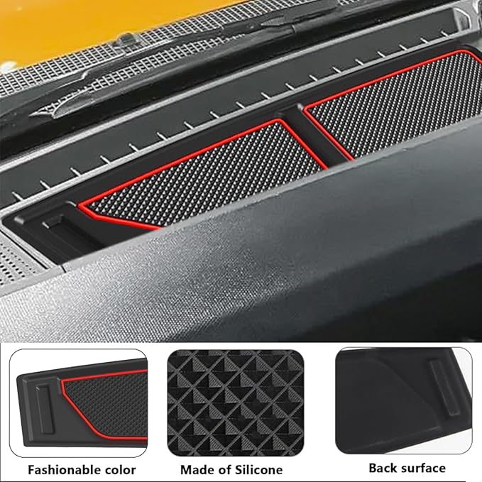 Auovo Dash Cover Tray Compatible with Ford Bronco Accessories 2021 2022 2023 2024 2025 2026 Bronco Silicone Dashboard Mat fit