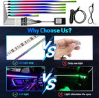 Dreamcolor Interior Car Lights, WEBUPAR Car Accessories 6 in 1 Car LED Strip Lights with APP Control and 213 Modes, 175 inches 593 LEDs Acrylic Fiber Optic Lights, RGB Neon Light Kits