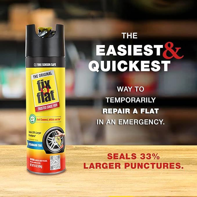 Fix-A-Flat Tire Repair, 16 oz, 2-Pack | Emergency Use | Eco-Friendly Formula | For Standard Tires | Universal Fit