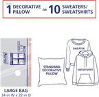 Hefty Shrink-Pak - 4 Large Vacuum Storage Bags for Clothes, Pillows, Towels, or Blankets - Space Saver Vacuum Sealer Bags Ide