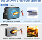 BALEINE Fireproof Document Box with Lock, Portable Fireproof Document Bag Waterproof Fire Proof File Boxes for Documents, Fil